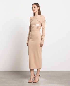 Dolce&Gabbana Beige dress with drapery F6BIATFUGPO