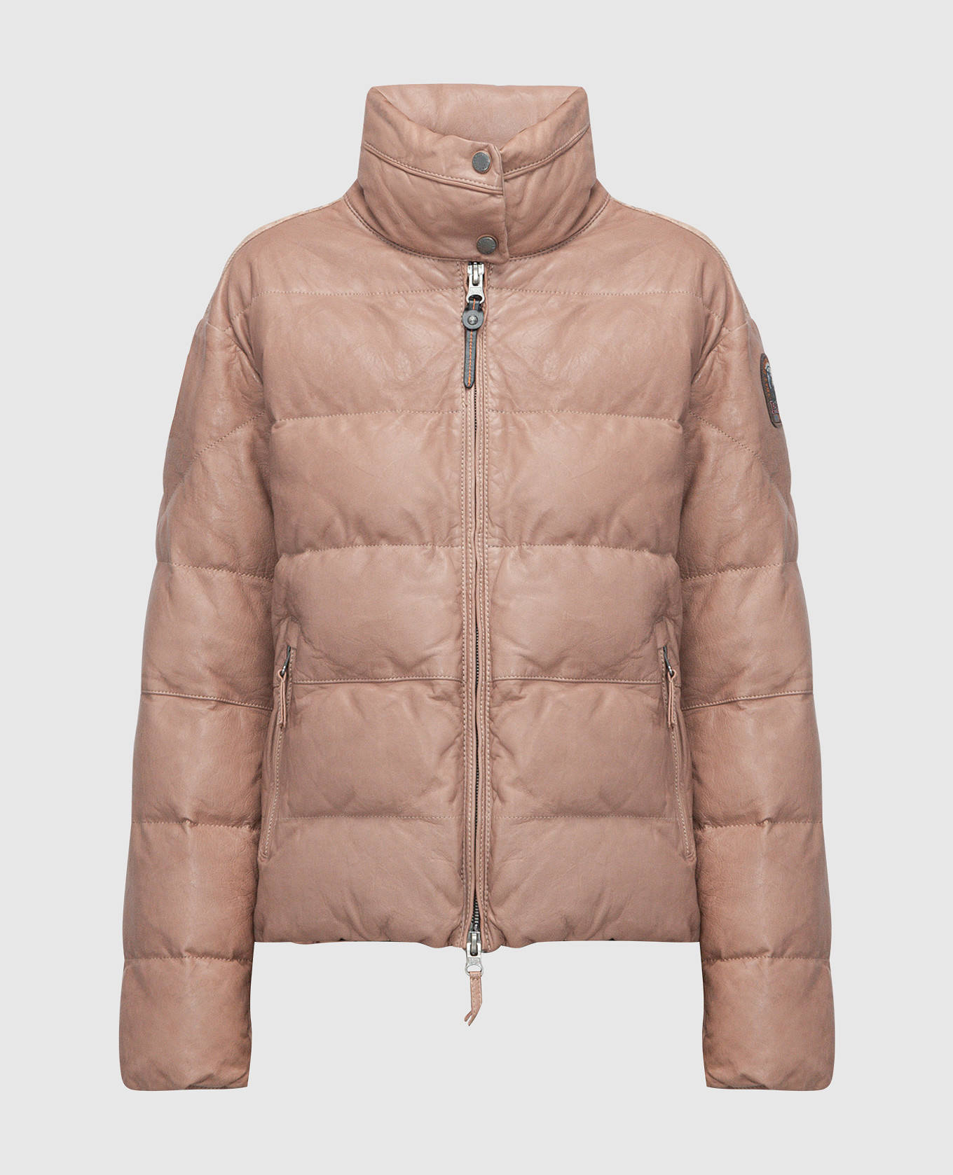 

Pia Leather Logo Brown Leather Jacket Parajumpers, Коричневый