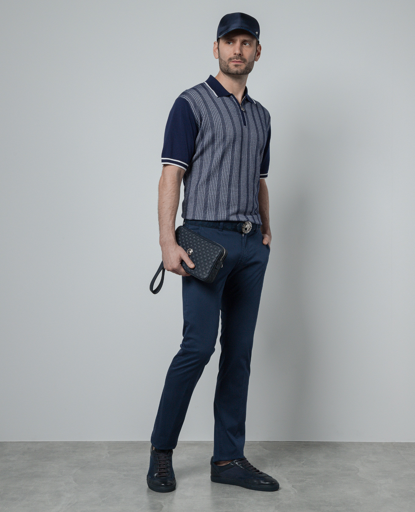 

Blue pants with logo Stefano Ricci