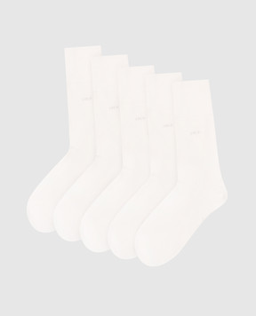 CDLP Set of white socks with logo MSO006012025
