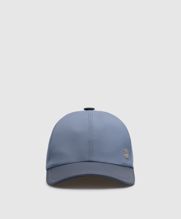 Chapeau De Luxe Stefano Ricci En Cuir - Taille US L (Cap46), Bleu, Neuf Avec étiquettes