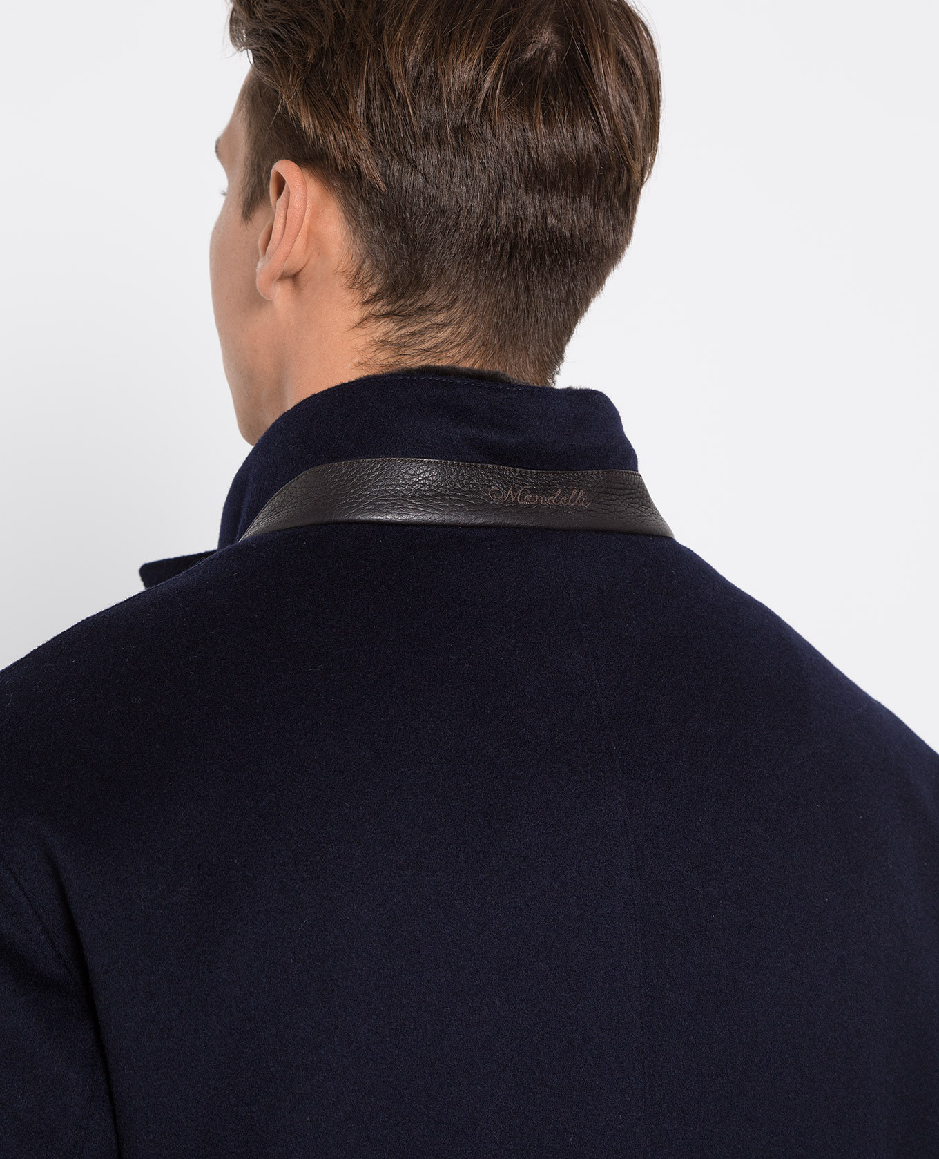 Navy blue cashmere coat Enrico Mandelli 5