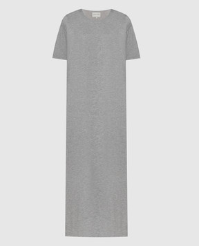 Lou Lou Studio SARUE gray melange midi dress with logo embroidery ARUE