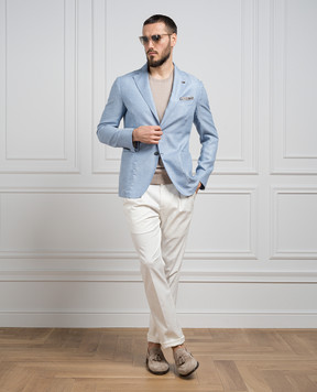 COLOMBO Blue blazer made of cashmere and silk GI00251ZG77528U