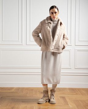 Max Mara Beige Teddino jacket made of wool and silk TEDDINO