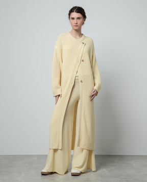 LISA YANG Elodie Yellow Cashmere Long Cardigan 2024023