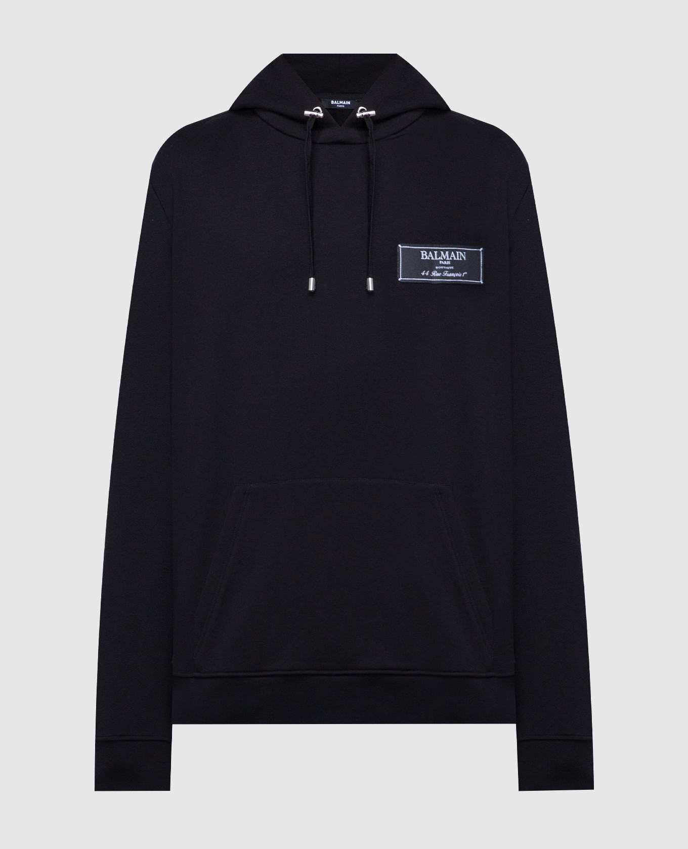 

Black hoodie with logo Balmain, Черный
