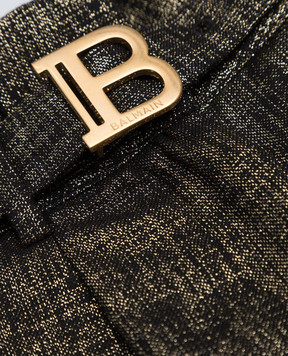 Balmain Children's black shorts with lurex 6R6A69I009610
