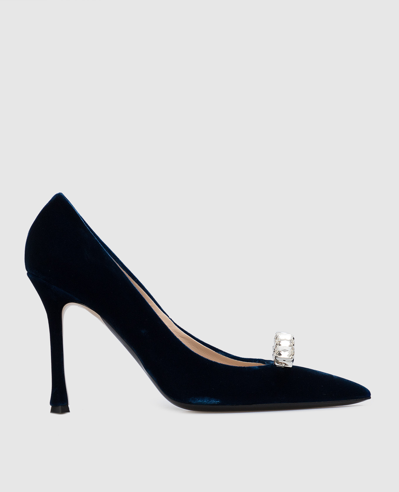 

Blue velvet boats with crystals N21