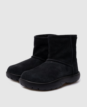 Bottega Veneta Black suede Uggs with logo patch 763873V1NY1