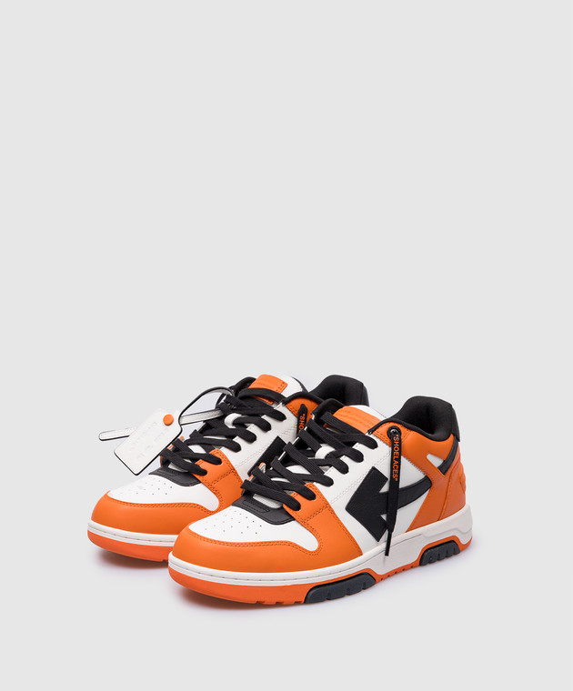 Omi♡ Off-White - Orange leather sneakers with Arrow logo