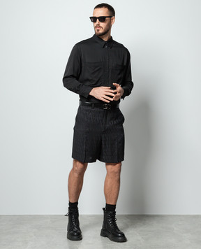 Valentino Black shorts in Toile Iconographe pattern 4V3RDD109V1