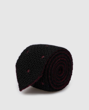 Stefano Ricci Children's black tie made of cashmere and silk in peas YCRMTSR1001
