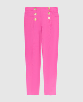 Balmain Children's raspberry wool trousers 6R6A13I00891214