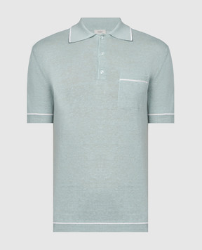 Agnona Green linen and silk polo shirt K307U250L1808