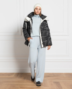 Rindi Black down jacket with lurex and sequins 231TE023