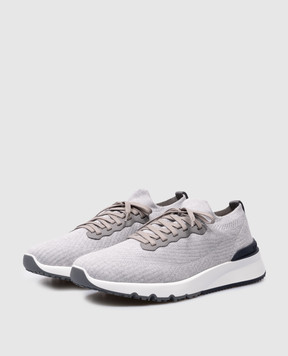 Brunello Cucinelli Gray textile sneakers MZUPMBO252