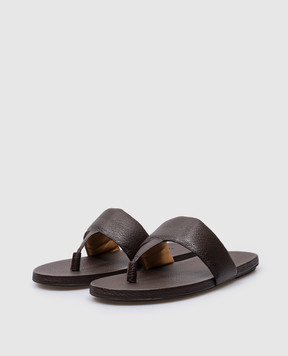 Marsell Brown leather flip-flops MM4551188