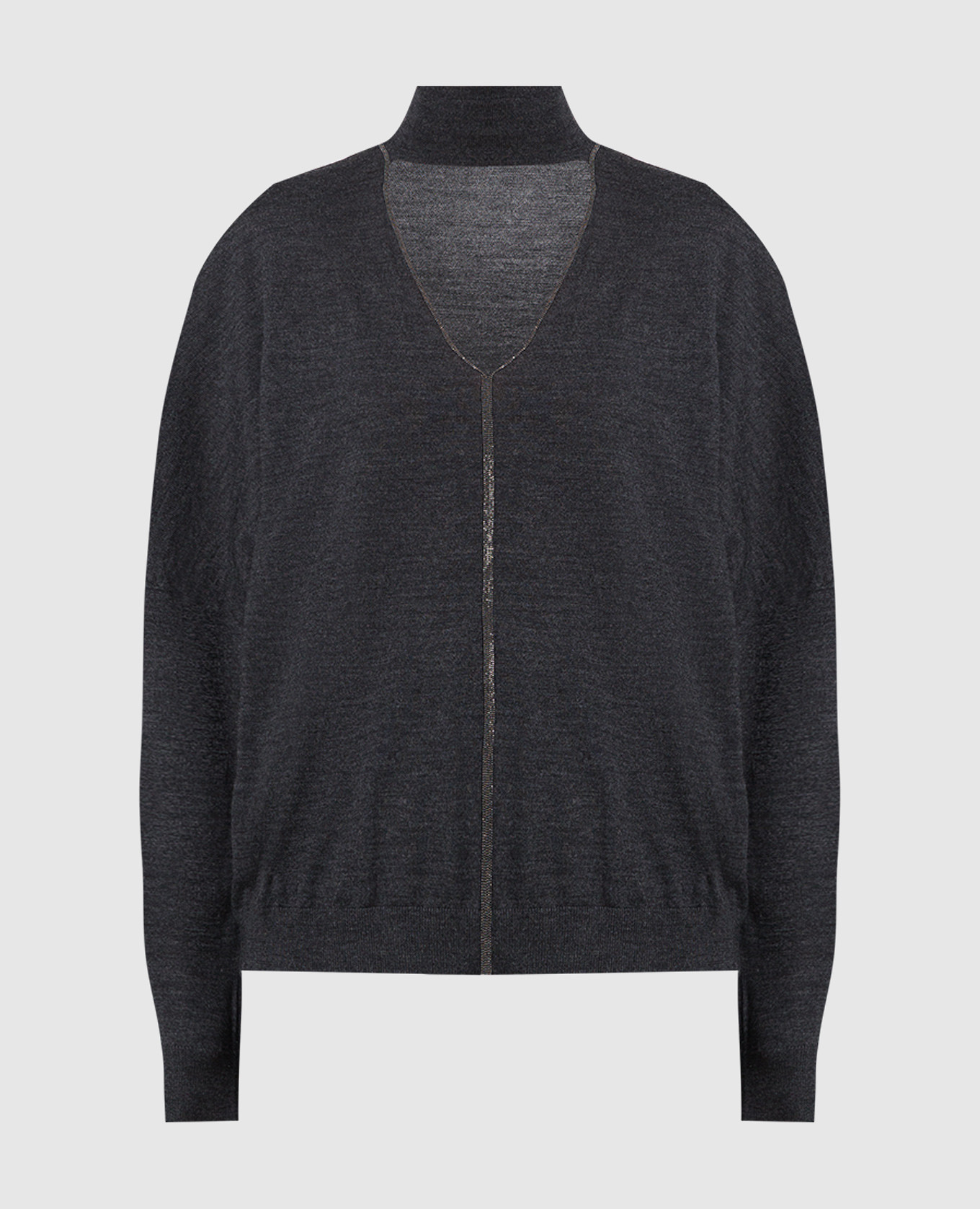 

Dark gray wool and cashmere pullover with eco-brass Brunello Cucinelli, Grey