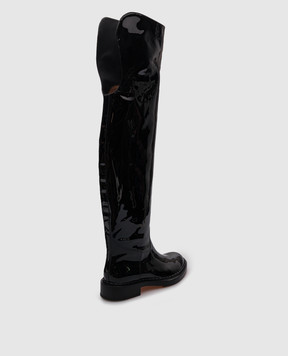 Santoni Black patent leather boots WSAL70563BJ2TVHD