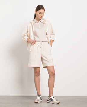 Peserico Beige shorts with monil chain P04872J002379