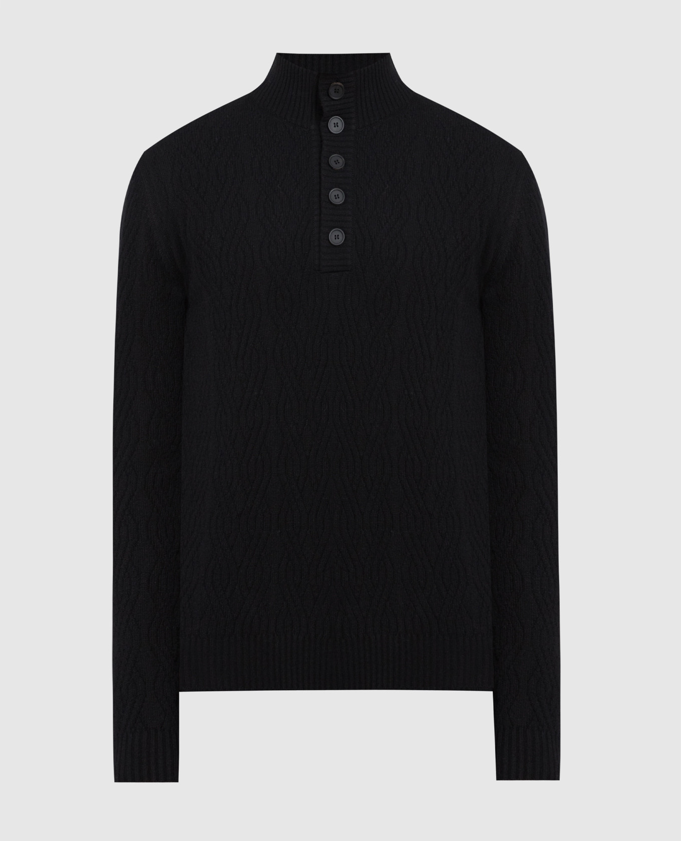 Black wool and cashmere sweater stefano ricci