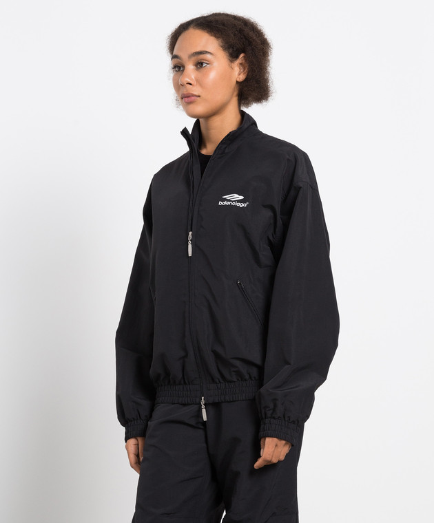 アウターその他 BALENCIAGA Logo embroidery jacket White/Black 818552TPQ38 BALENCIAGA Oversized Striped Logo-Embroidered Recycled-Shell