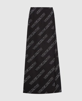 Vetements Black skirt with logo print WE54SK320B