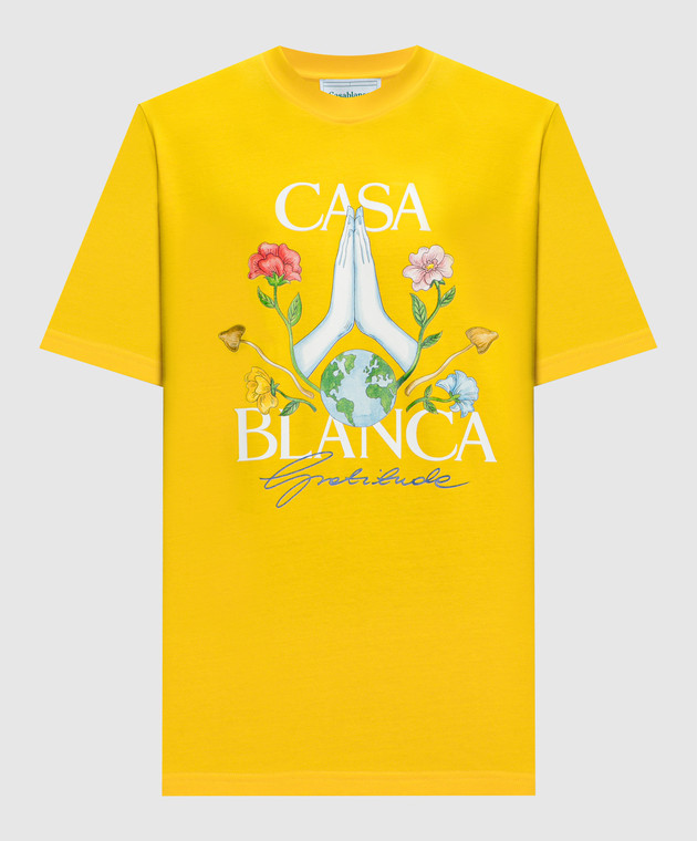 Casablanca Camiseta amarilla Gratitude con estampado MF23JTS00117 comprar en linea en Symbol