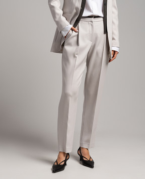 Brunello Cucinelli Gray pants with monil chain MB097P8456