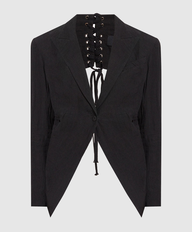 Marc Le Bihan - Black linen jacket with an open back 2250 - shop