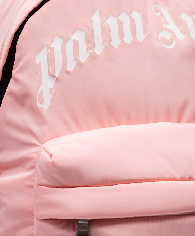 Palm Angels Pink Backpack with White Logo Palm Angels Kids Curved Logo Big Backpack Pink/ White | Footshop main image 3