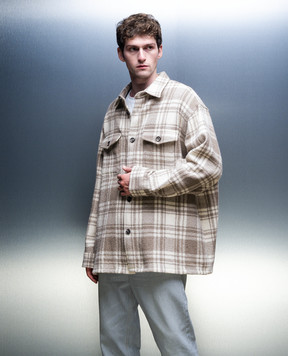Ami Paris White checkered wool shirt UJK226WV0014