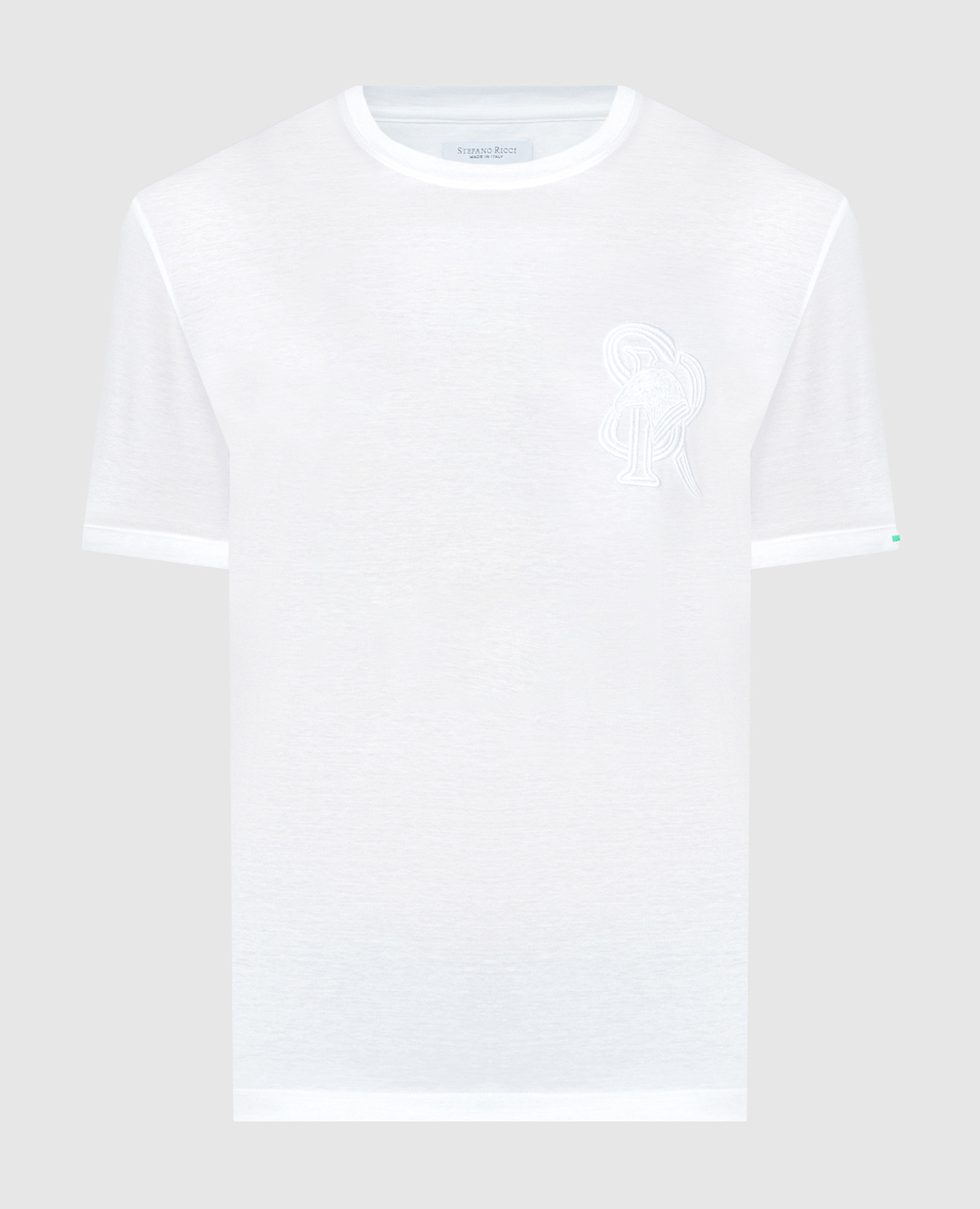 

White t-shirt with monogram logo embroidery Stefano Ricci, Белый