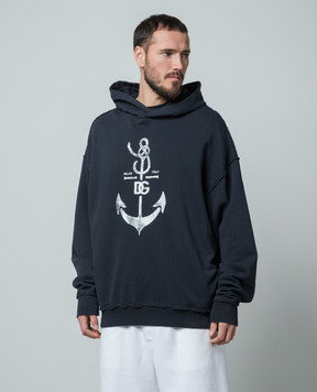 Dolce&Gabbana Blue hoodie with Marina print G9AUOTG7K5V