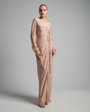 Missoni Beige dress with a smell in a geometric pattern with lurex DS24SG1IBR00UN