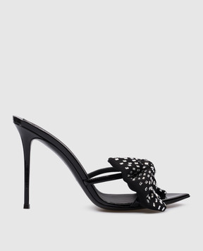 Giuseppe Zanotti Intrigo black mules with crystals E400038