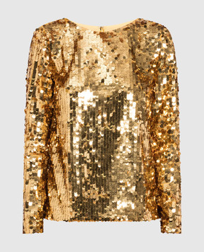 Carolina Herrera Golden blouse with sequins R2211N222SQH