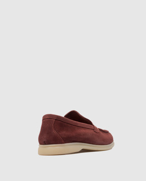 Lanciotti De Verzi Felix maroon suede loafers FELIX