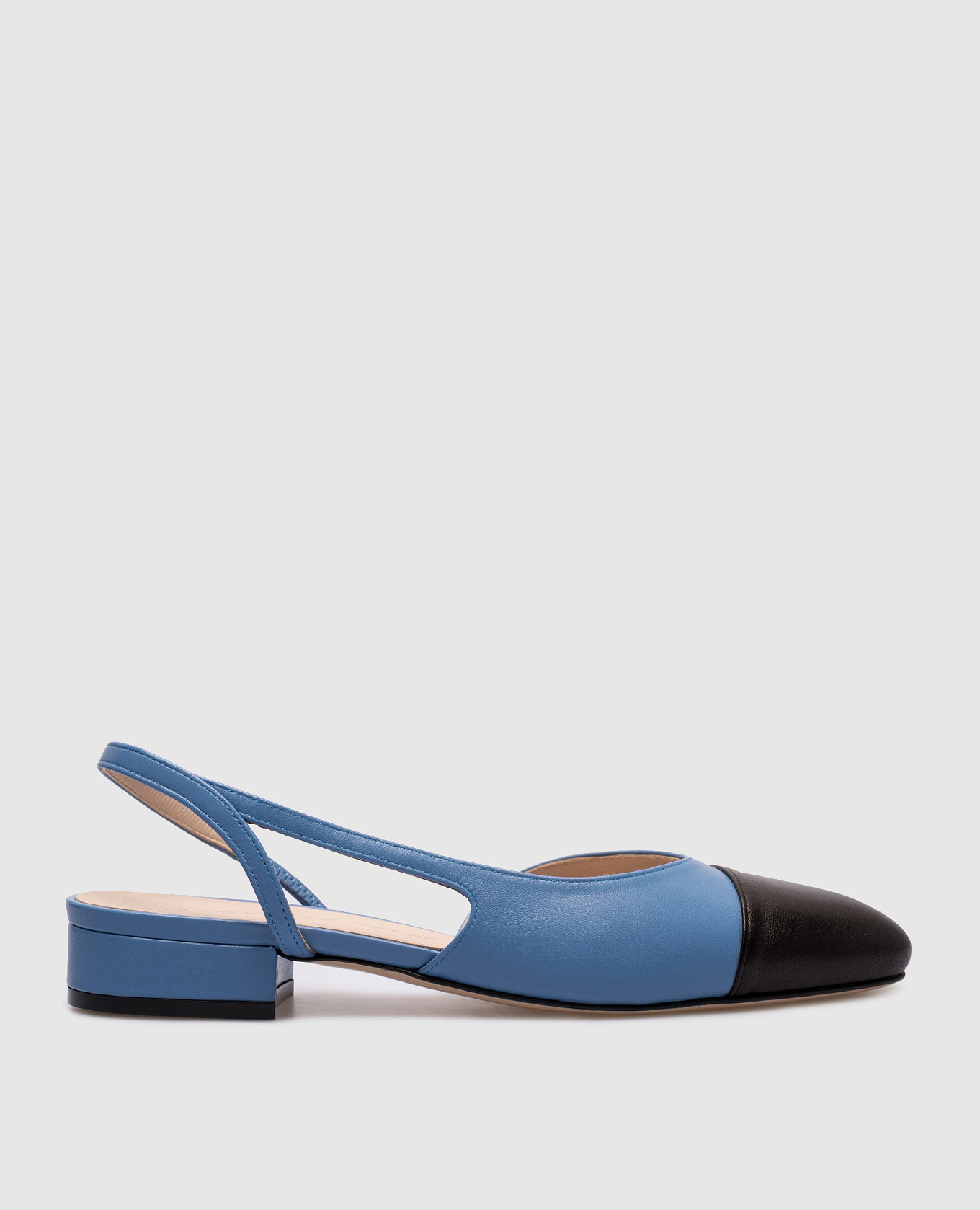 Blue leather slingbacks babe pay pls