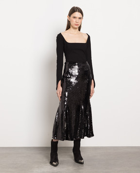 Khaite LEVINE black skirt with sequins 40844036W4036