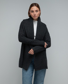 CO Gray cashmere cardigan with a textured pattern 8479CMR