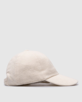 Borsalino White cashmere cap with logo 13373EWS