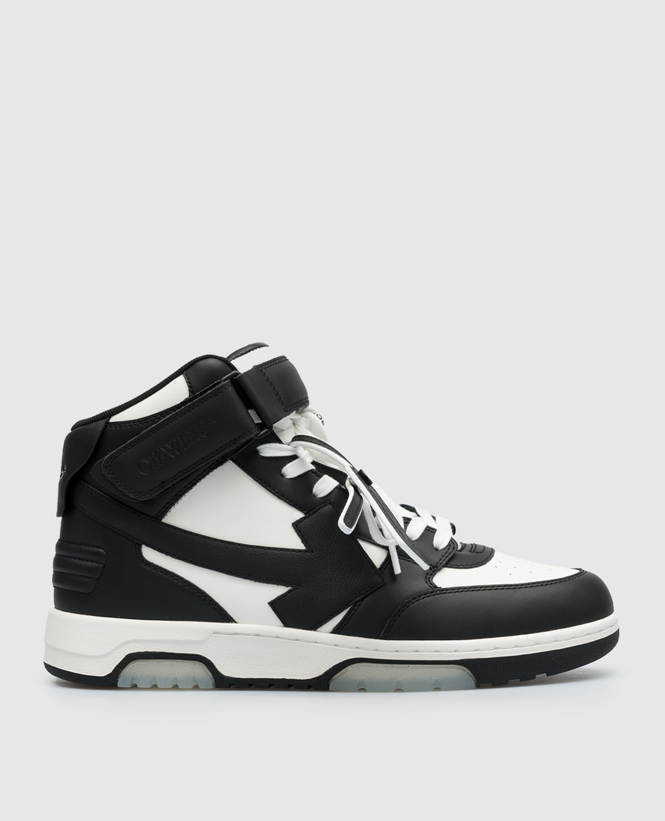 

Out Of Office leather high top with logo Off-White, Black