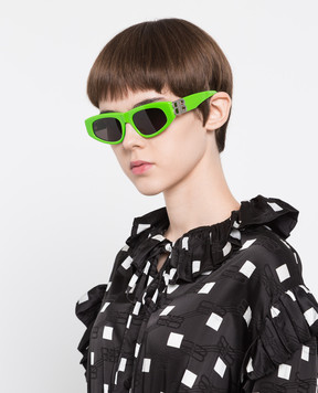 Balenciaga Neon green Dynasty sunglasses with VR monogram 621642T0001