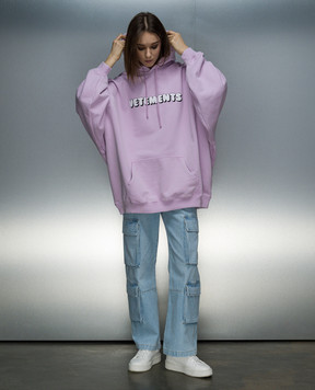 Vetements Purple hoodie with logo print UE64HD190P