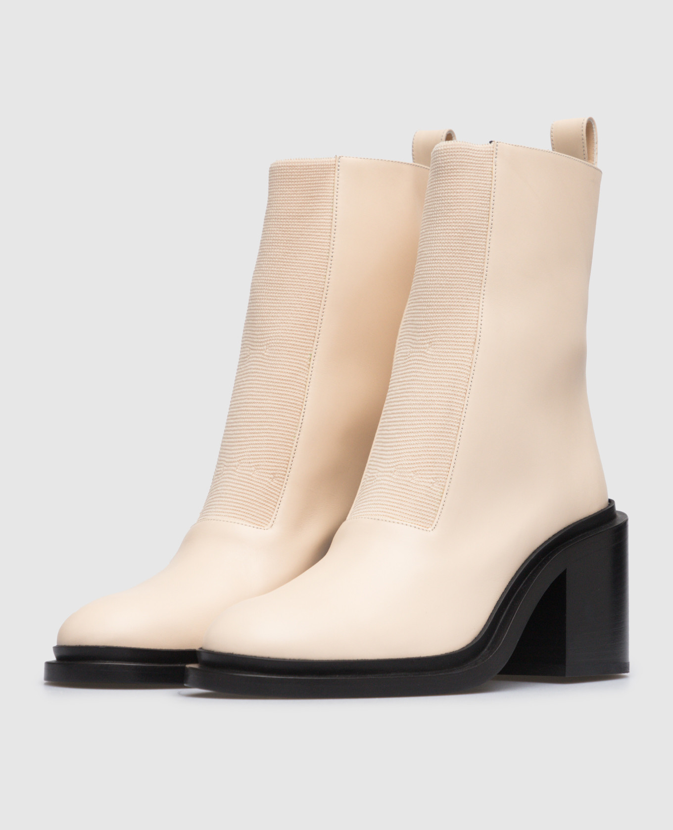 

Beige Leather Chelsea Jil Sander