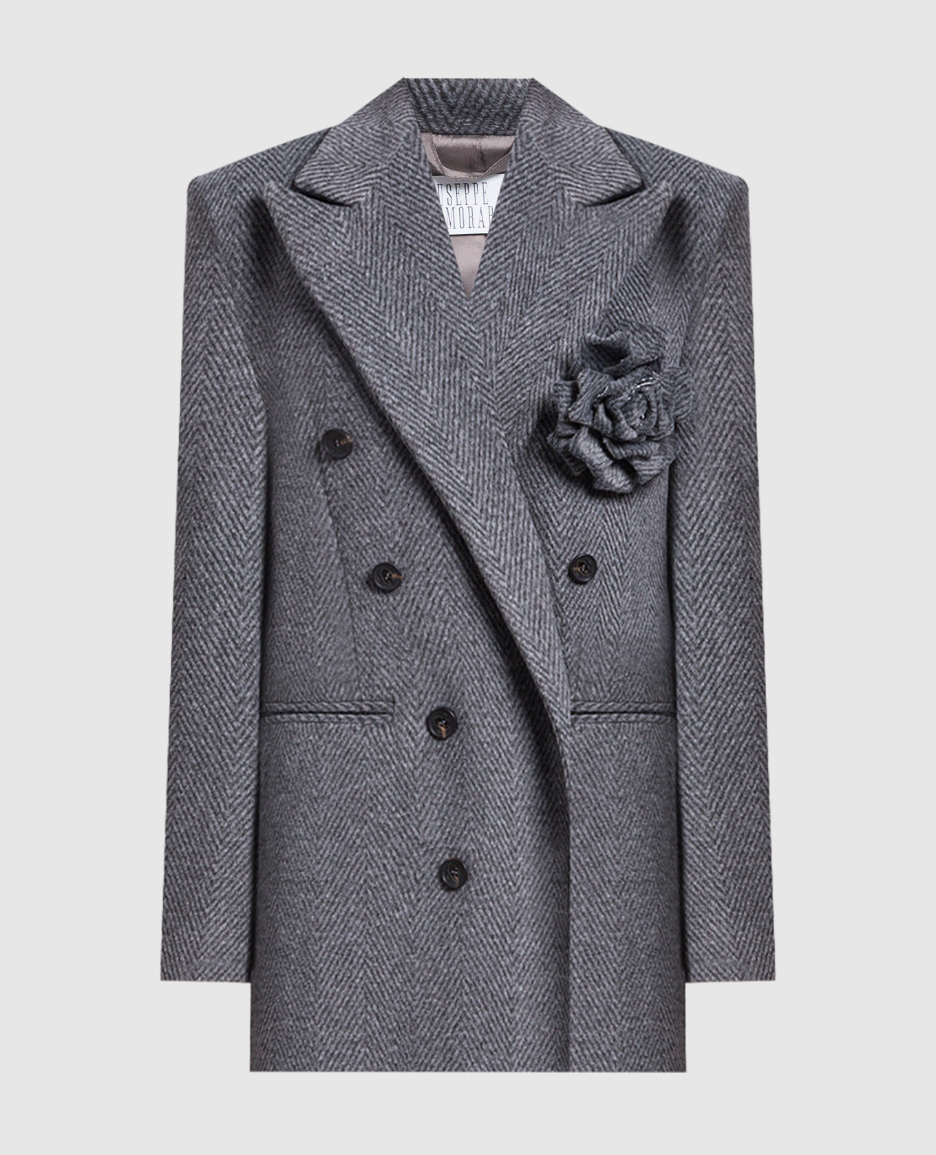 【関税込み】GIUSEPPE DI MORABITO DOUBLE BREASTED COAT WITH M GIUSEPPE DI MORABITO Double-breasted faux shearling coat