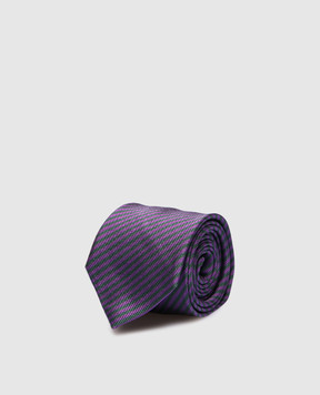 Stefano Ricci Children's purple striped silk tie YCH30102