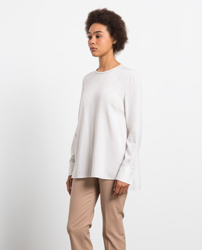 Brunello Cucinelli White blouse with monil chain MF948DA110
